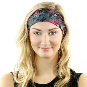 Hoo-Rag Digital Camo Headband in Pink/Gray